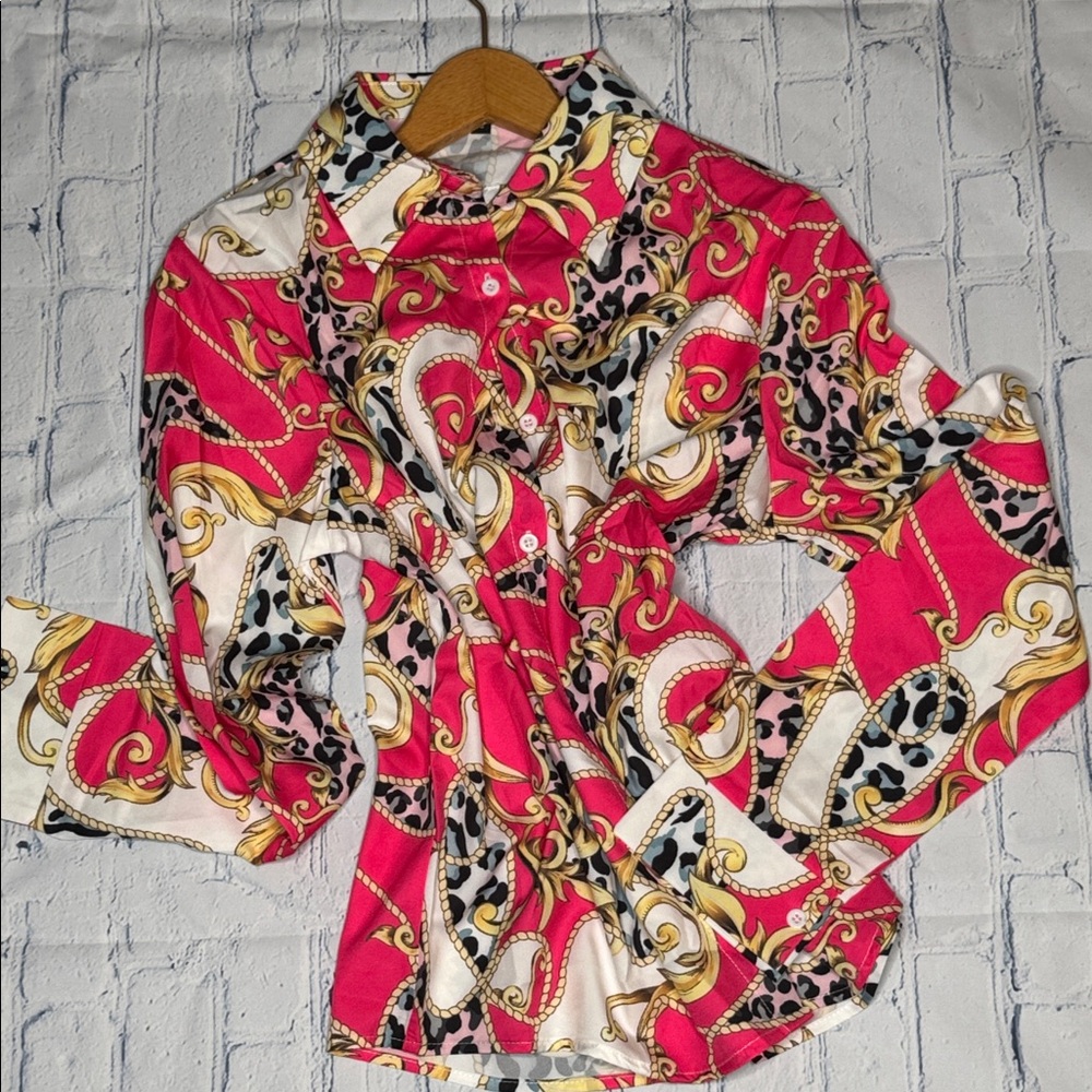 Vibrant Patterned Blouse - image 1